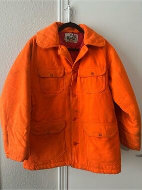 Vintage Woolrich Bright Orange Men's Field Jacket sz 42
